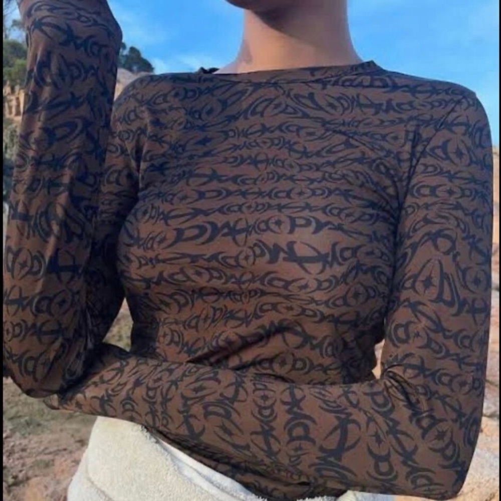 Paloma Wool Brown and Black Long Sleeve Tee